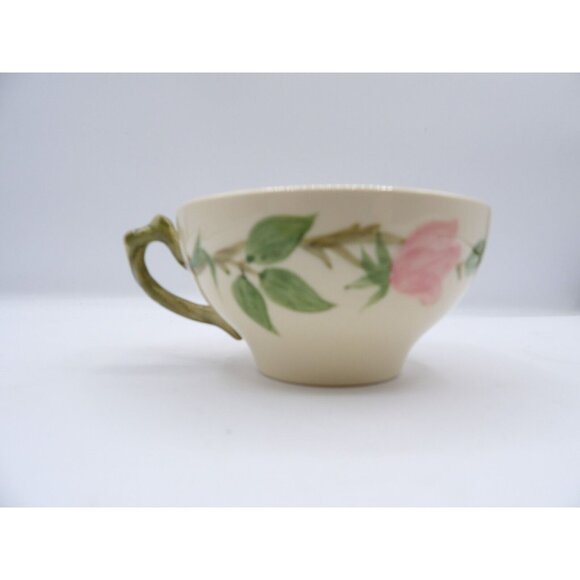 Franciscan Dinnerware Desert Rose Tea Cup 2½" tall  Vtg blk & brn makers marks - Picture 2 of 4